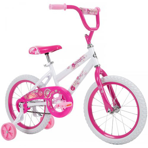 So Sweet 16 Inch Kids' Bike, Training Wheels - White/Pink (21810)