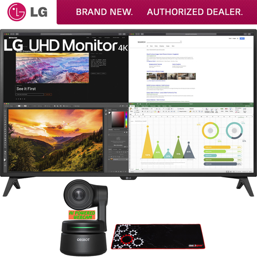 LG 43UN700T-B 43` 4K UHD IPS USB-C HDR 10 Monitor + AI-Powered PTZ Webcam Bundle