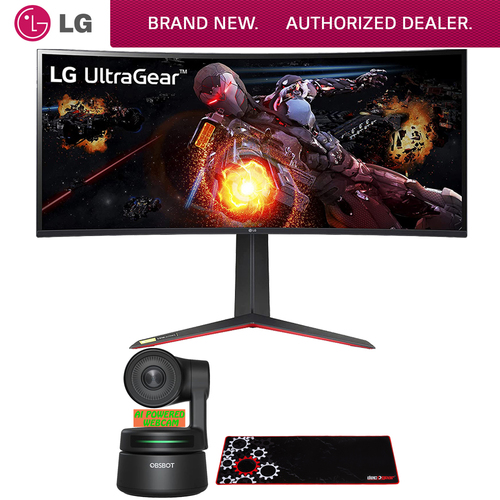 LG 34` UltraGear QHD IPS Curved Gaming Monitor + AI-Powered PTZ Webcam Bundle