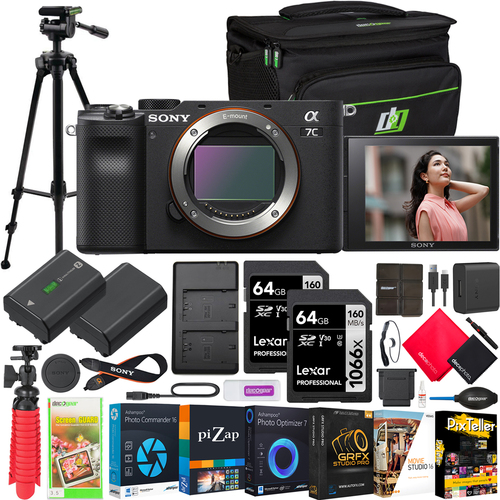 Sony a7C Mirrorless Full Frame Camera Body ILCE-7C + Photography Accessories Bundle