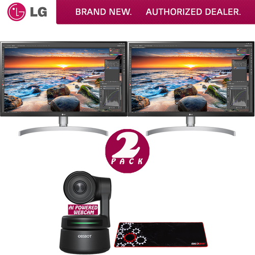 LG 27UL850-W 27` 4K UHD IPS LED Dual Monitor 2019 + AI-Powered PTZ Webcam Bundle