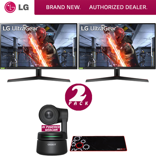 LG 27GN800-B 27` UltraGear QHD HDR Dual Monitor + AI-Powered PTZ Webcam Bundle