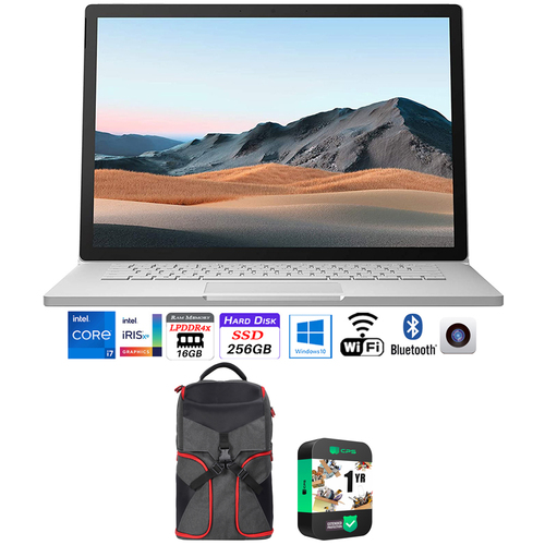 Microsoft Surface Surface Book 3 15` Intel i7 16GB/256GB 2-in-1 Laptop w/Warranty +Backpack Bundle