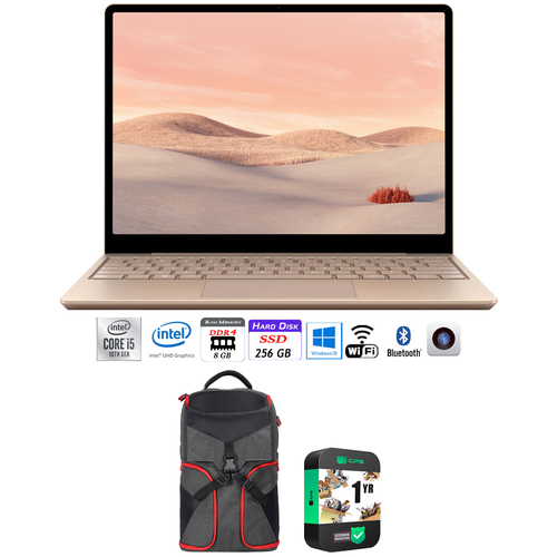 Microsoft Surface Laptop Go 12.4` Intel i5 8GB/256GB Touch w/Warranty +Backpack Bundle