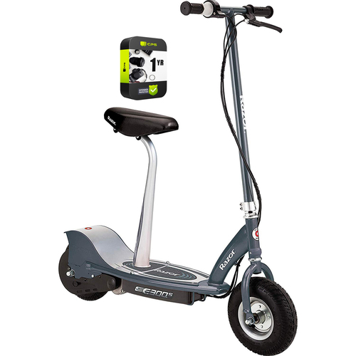 Razor E300S Seated Electric Scooter Gray with 1 Year Extended Warranty