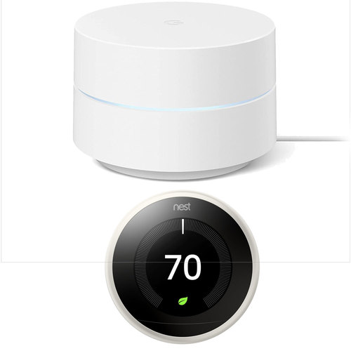 Google Wifi Network System Router AC1200 with Learning Thermostat, White