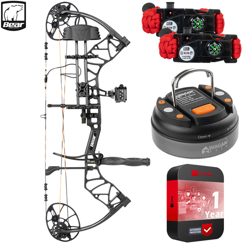 Bear Archery Legit RTH Adult Compound Bow, Left-Handed- Shadow + Protection Pack