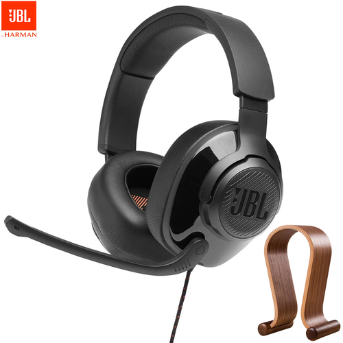JBL Quantum 200 Wired Over-Ear Gaming Headset Flip-Up Mic +Gaming Headset Hanger