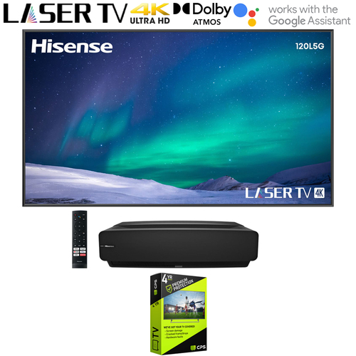 Hisense 120` 4K Ultra-Short-Throw LASER TV & 120'' ALR Screen +4 Year Extended Warranty