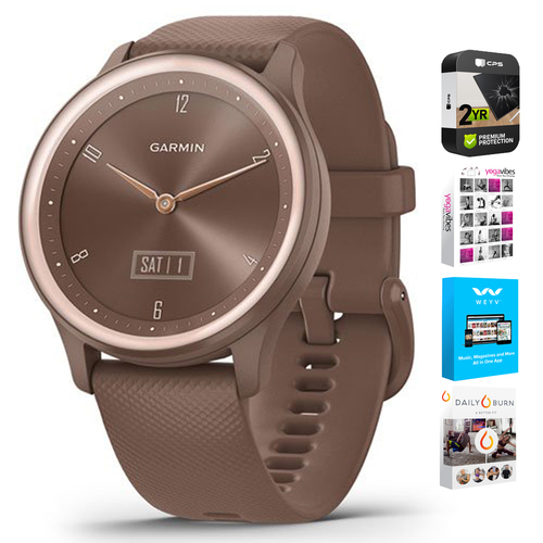 Garmin Vivomove Sport Smart Hybrid Watch Cocoa with 2 Year Extended Warranty
