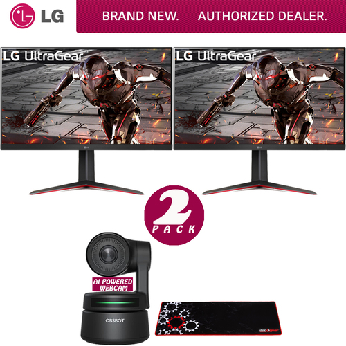 LG 32` UltraGear QHD 165Hz HDR10 Dual Monitor + AI-Powered PTZ Webcam Bundle