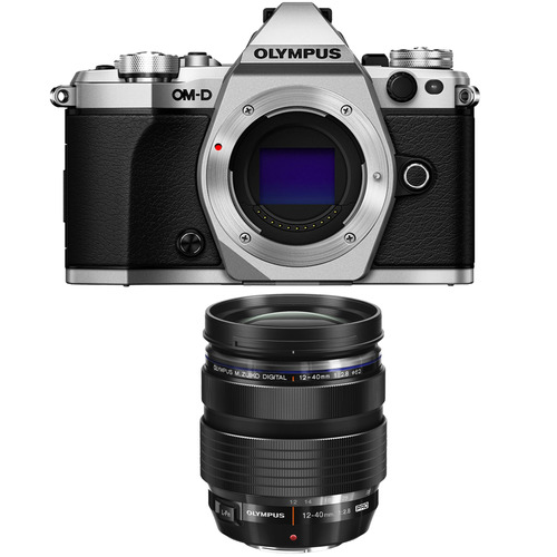 Olympus OM-D E-M5 Mark II Micro Four Thirds Silver Digital Camera 12-40mm Lens Bundle
