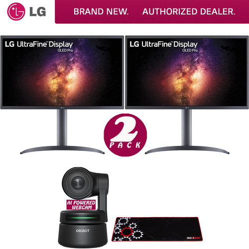 LG 27` UltraFine 4K OLED Display Dual Monitor + AI-Powered PTZ Webcam Bundle