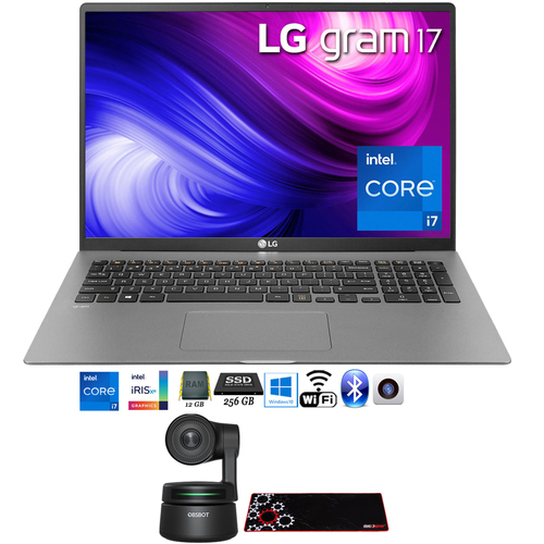 LG gram 17` Ultra-Lightweight Intel Core i7 Laptop +AI-Powered PTZ Webcam Bundle