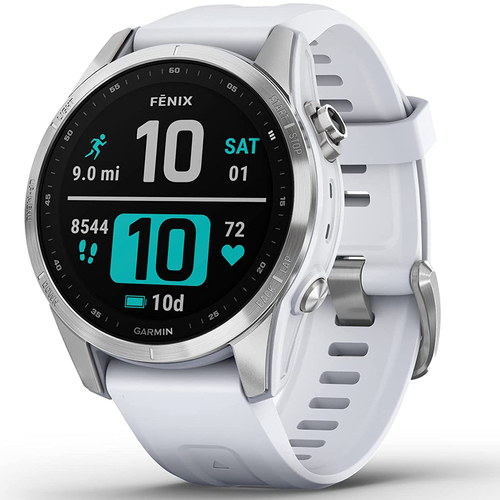 Garmin Fenix 7S Smartwatch - Silver with Whitestone Band