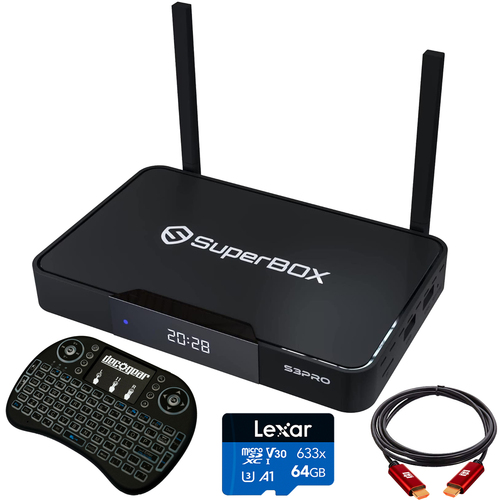 Superbox S3 Pro Dual Band Wi-Fi 2.4Ghz with Universal Remote, microSDHC card, HDMI Cable