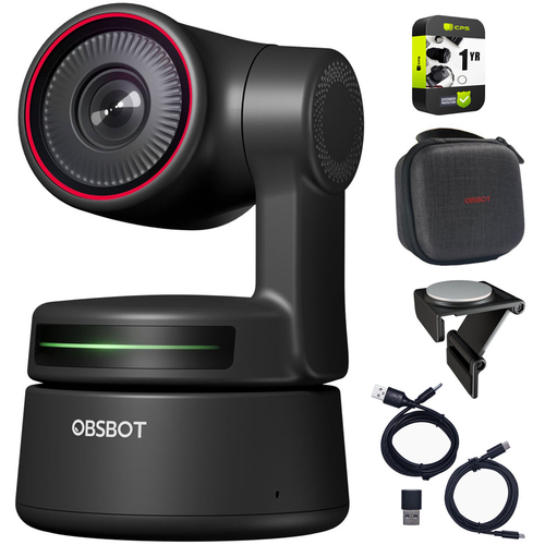OBSBOT Tiny4K AI-Powered PTZ 4K Webcam 4x Digital Zoom HDR + Extended Warranty