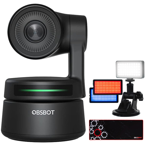 OBSBOT Tiny AI-Powered PTZ Webcam, 1080p HD w/ Video Conferencing Light Kit