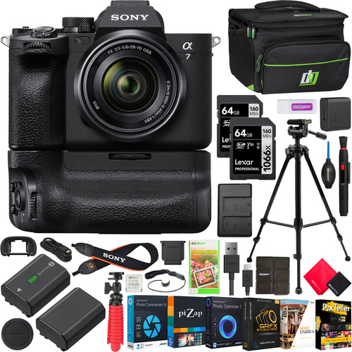 Sony a7 IV Mirrorless Full Frame Camera + 28-70mm Lens Kit + VG-C4EM Grip Bundle