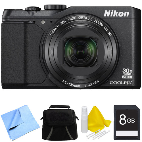 Nikon COOLPIX S9900 16MP HD 1080p 30x Opt Zoom Digital Camera - Black Bundle