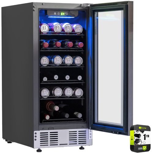 Deco Chef 15` Under Counter Beverage Cooler and Refrigerator + Extended Warranty