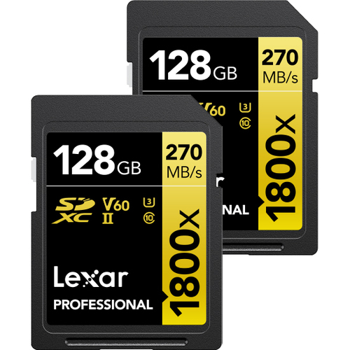 Professional 1800x SDXC UHS-II Card GOLD Series 128GB 2-Pack