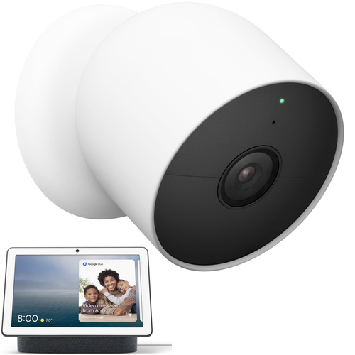 Google Nest Cam (Outdoor or Indoor, Battery) in Snow with Google Nest Hub Max