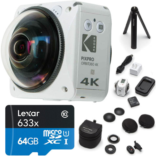 Kodak Pixpro Orbit360 4K VR Camera with Adventure Pack Bundle with 64GB Memory Card