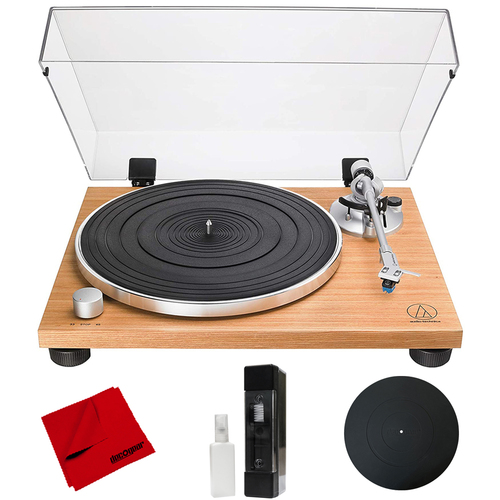 Audio-Technica Fully Manual Belt-Drive Turntable w/ Accessories Bundle