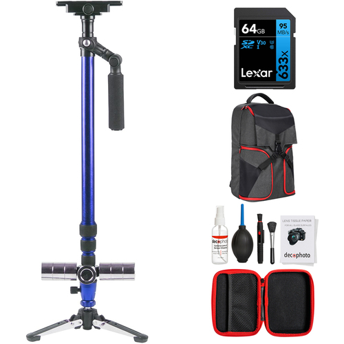 Vivitar Professional 59` Photo/Video Stabilizer, Weighted Tripod Base +Accessories Kit