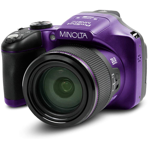 Minolta MN67Z 20 MP / 1080p HD Bridge Digital Camera w/67x Optical Zoom (Purple)