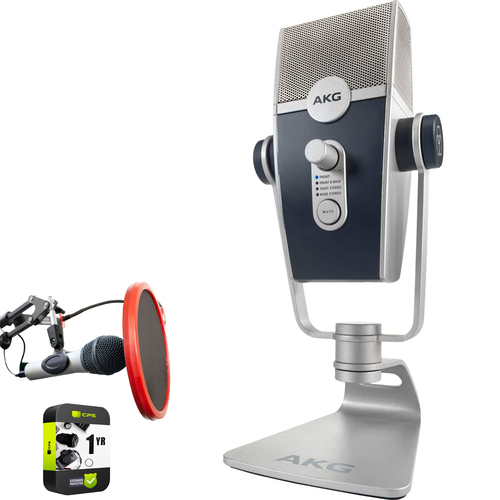 AKG Lyra USB Microphone Ultra-HD Quality + Microphone Wind Screen and Warranty