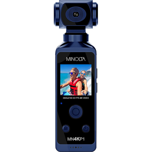 Minolta MN4KP1 4K Ultra HD Pocket Camcorder w/WiFi & Waterproof Housing (Blue)