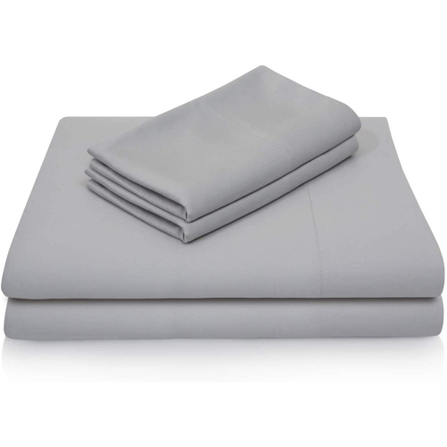 Malouf Rayon From Bamboo Twill Weave Sheet Set, Queen - Ash