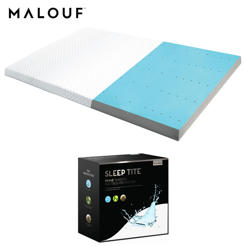 Malouf IS25KK30CCBT CarbonCool LT + OmniPhase Mattress Topper King w/Mattress Protector