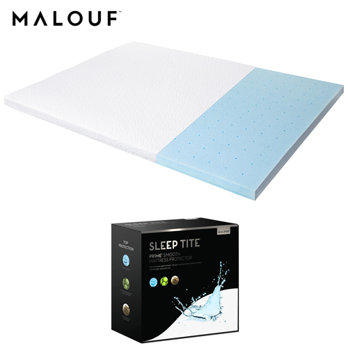 Malouf Isolus 2.5 Inch Gel Memory Foam Mattress Topper Queen w/ Mattress Protector
