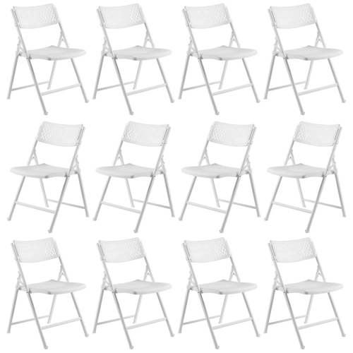 National Public Seating AirFlex Premium Polypropylene Folding Chair White 12Pack