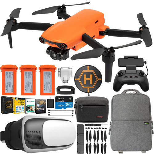 Autel Robotics EVO Nano Drone Quadcopter (Orange) with 48MP & 4K Video Premium Elite Bundle