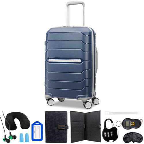 Samsonite Freeform 21` Hardside Spinner Luggage Navy with Accessory Kit