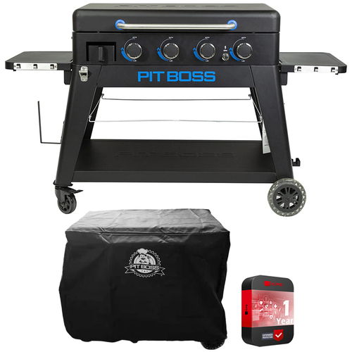 Pit Boss Portable 4-Burner Lift-Off Griddle, PB4BGD2 w/ Cover +Extended Warranty