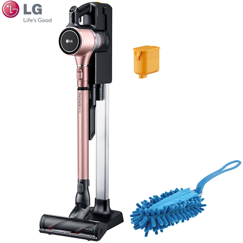 LG CordZero A9 Cordless Stick Vacuum, Blossom Pink + Microfiber Hand Duster