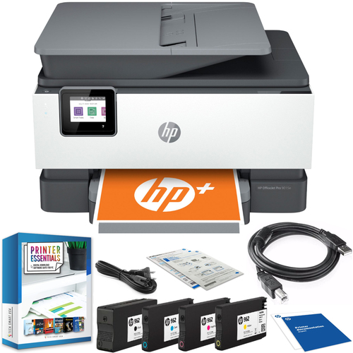 Hewlett Packard OfficeJet Pro 9015e Wireless All-in-One Color Printer Copy Scan Fax Bundle