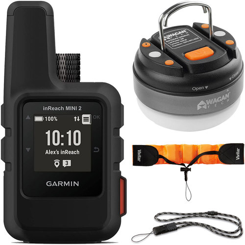 Garmin inReach Mini 2 Portable Satellite GPS Navigator (Black) w/ Accessory Bundle