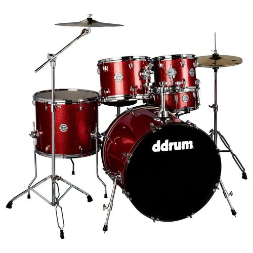 DDRUM D2 5-piece Complete Drum Kit with Throne, Red Sparkle - D2 522 RSP