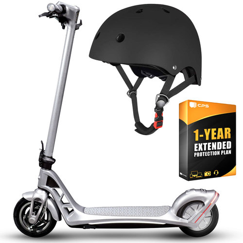 Bugatti 9.0 Electric Lightweight and Foldable Scooter (Silver) Bundle with Warranty