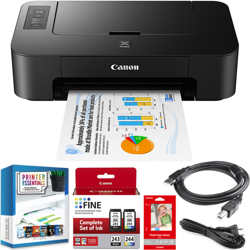 Canon PIXMA TS202 Inkjet Printer for Documents and Photos Up to 4800 x 1200 dpi Bundle