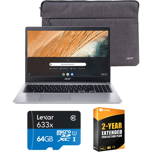 Acer Chromebook 315, 15.6` Celeron N4000 Chromebook w/ 64GB Bundle & Warranty