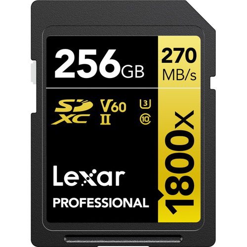 Lexar Professional 1800x SDXC UHS-II Card GOLD Series 256GB 