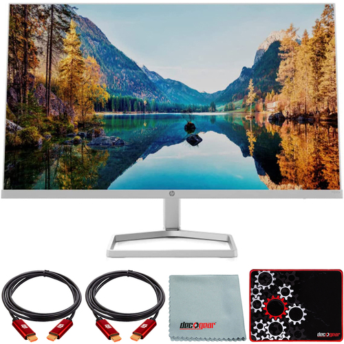 HP M24fw 24` FHD PC Monitor with AMD FreeSync White + Mouse Pad Bundle
