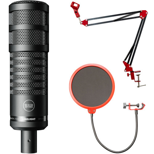 512 Audio Limelight, Dynamic Vocal XLR Microphone Bundle with Boom Arm and Pop Filter